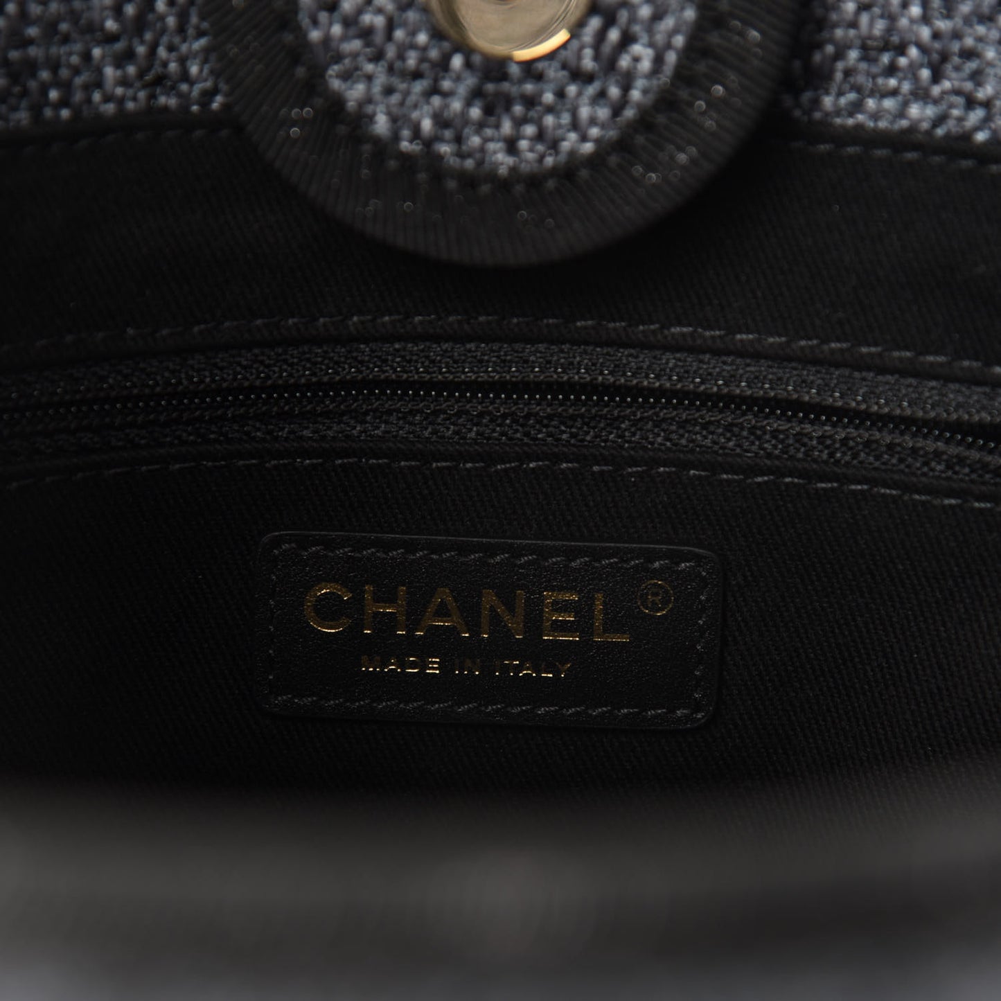 Lurex Straw Mini Deauville Tote Black