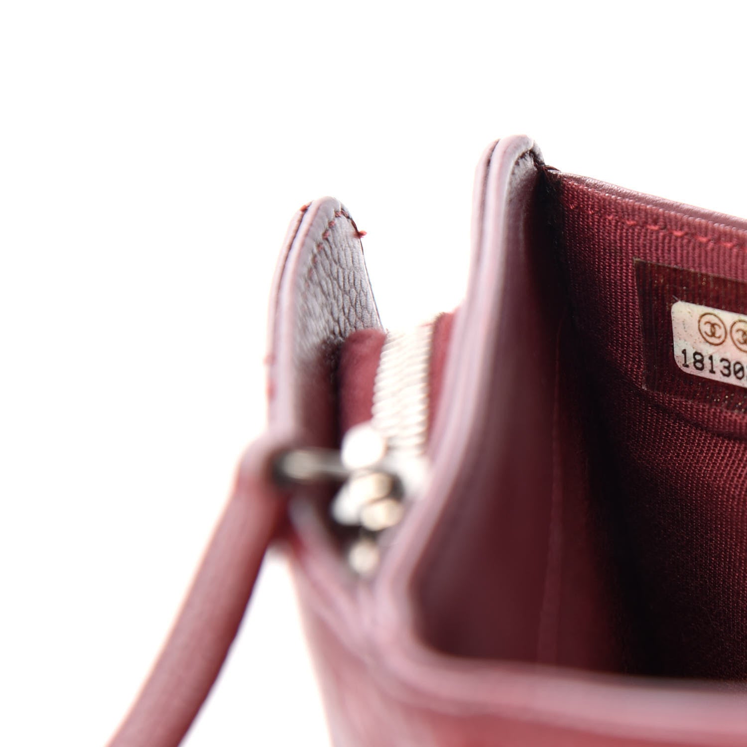 Chanel Caviar Quilted Zipped Pocket Wallet Red 8 of 8