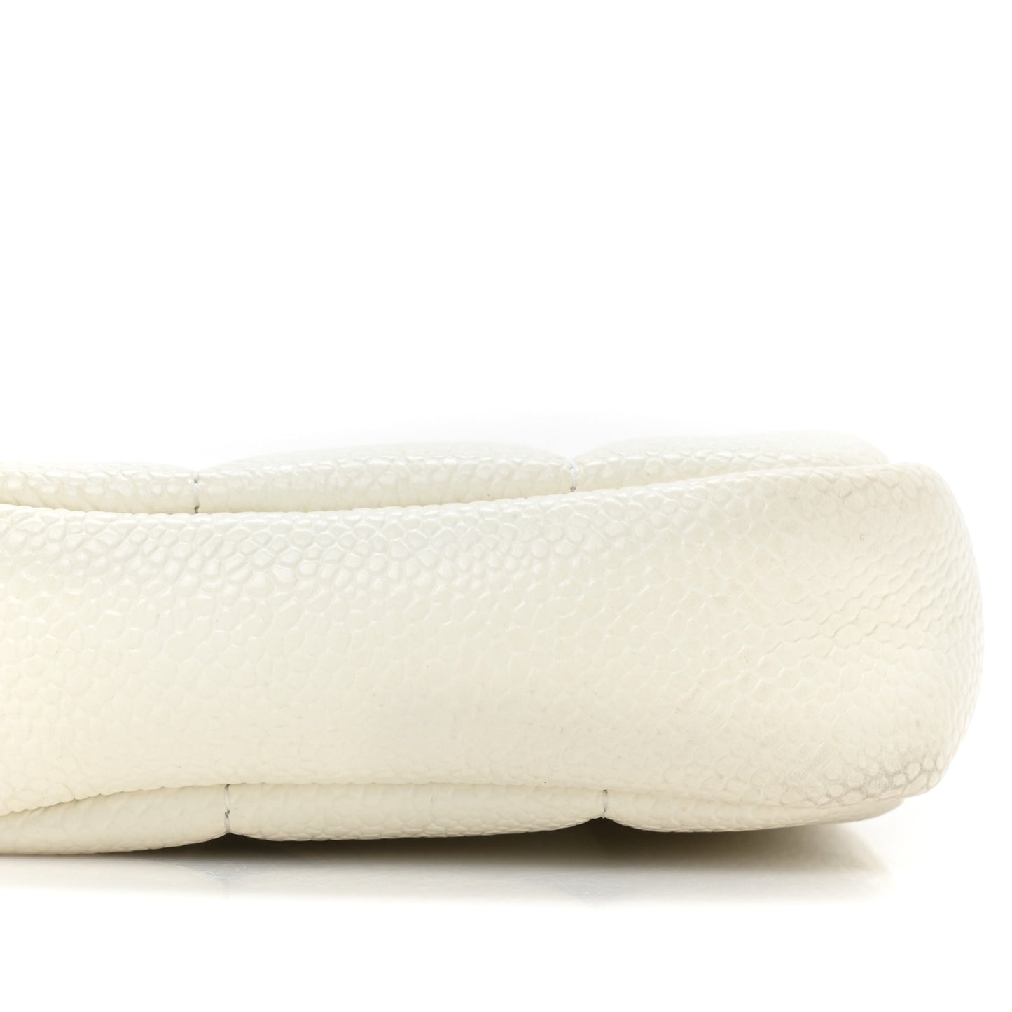 Caviar Quilted Diamond Belt Bag White
