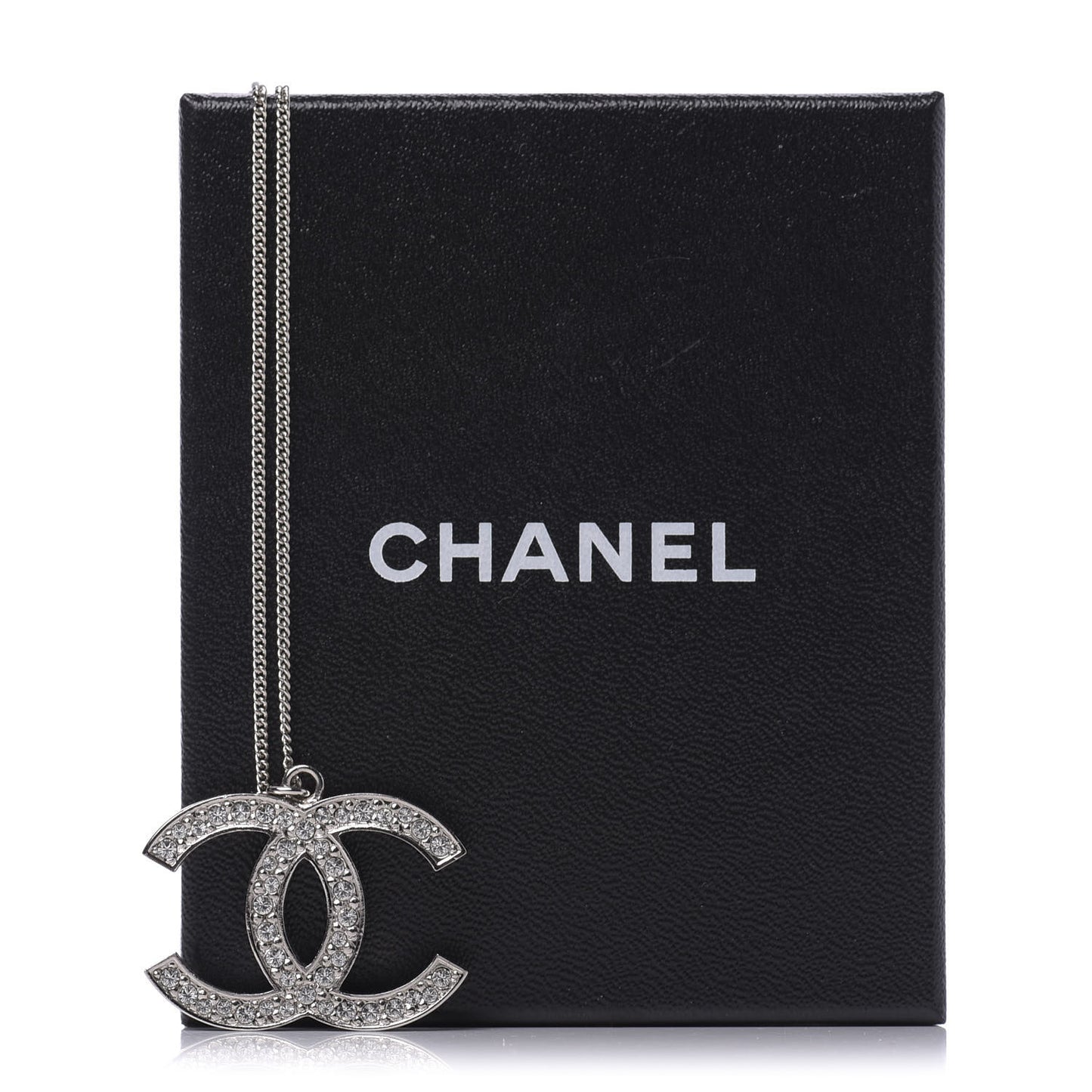 Crystal CC Pendant Necklace Silver