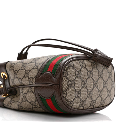 Gucci GG Supreme Monogram Web Mini Ophidia Bucket Bag Brown 8 of 9