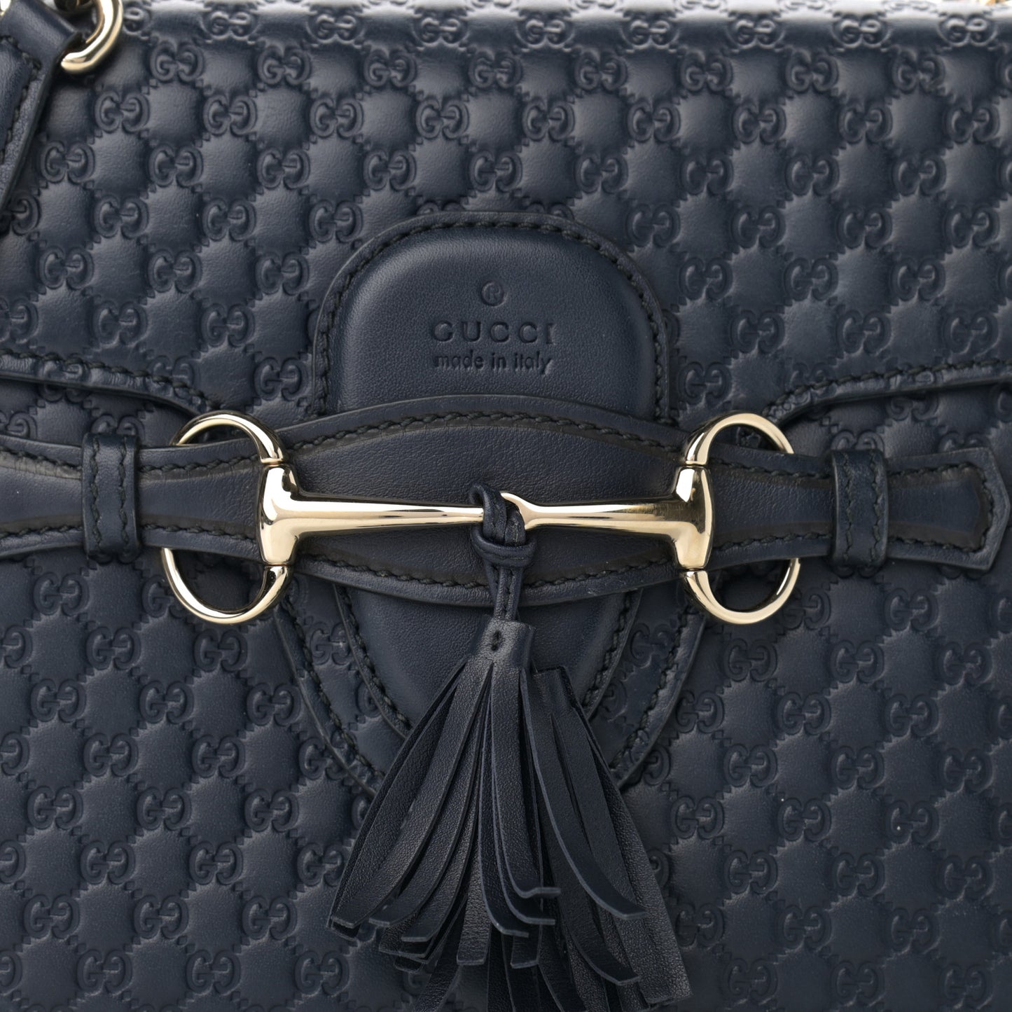 Soft Microguccissima Medium Emily Chain Shoulder Bag Blue