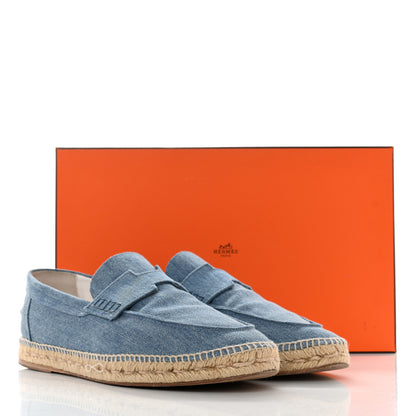 Hermes Denim Canvas Mens Trip Espadrilles 43 Bleu Clair 12 of 12