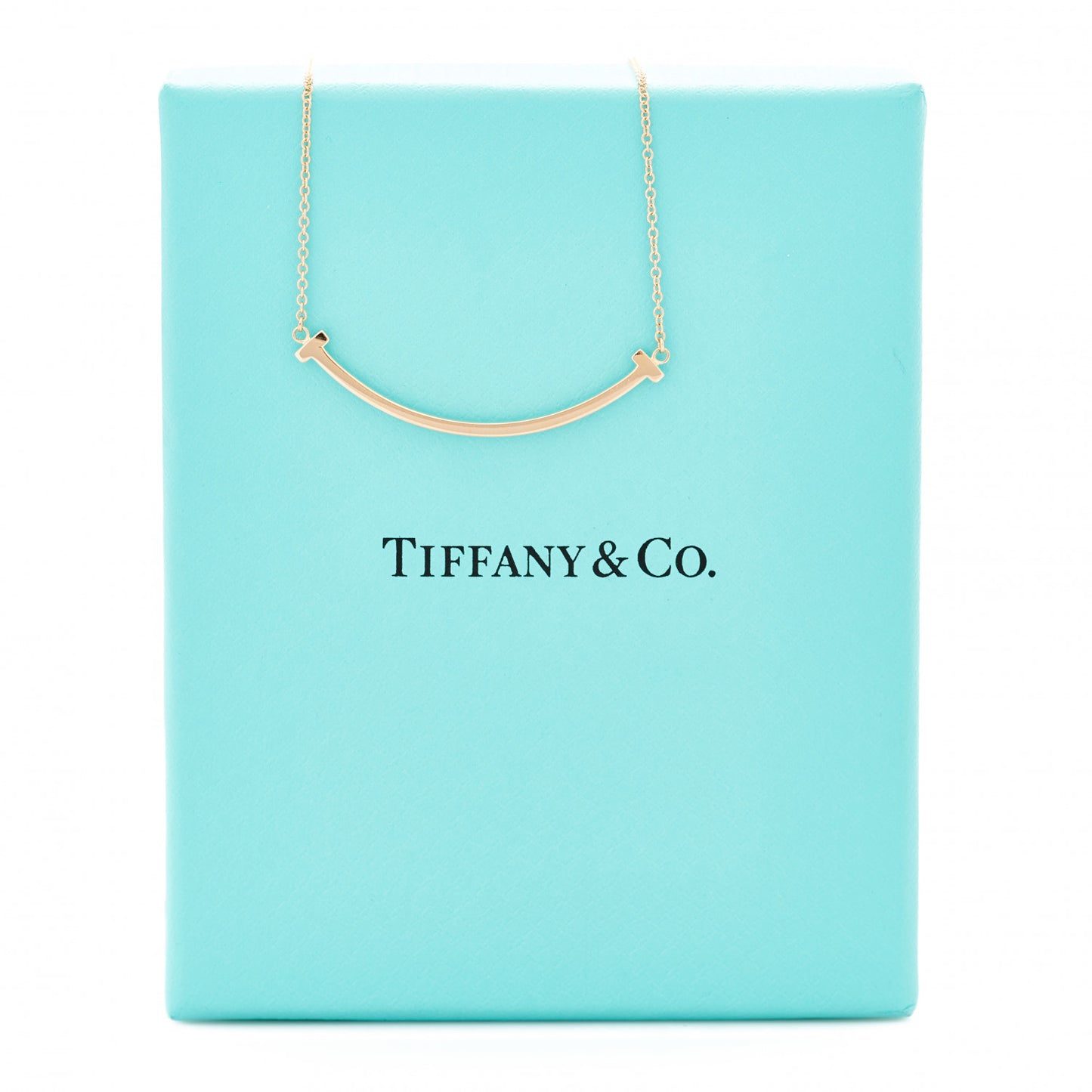 18K Rose Gold Small T Smile Pendant Necklace
