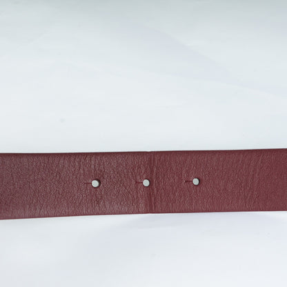 Chanel Calfskin CC Reversible Skinny Belt 85 34 Black Burgundy 3 of 6