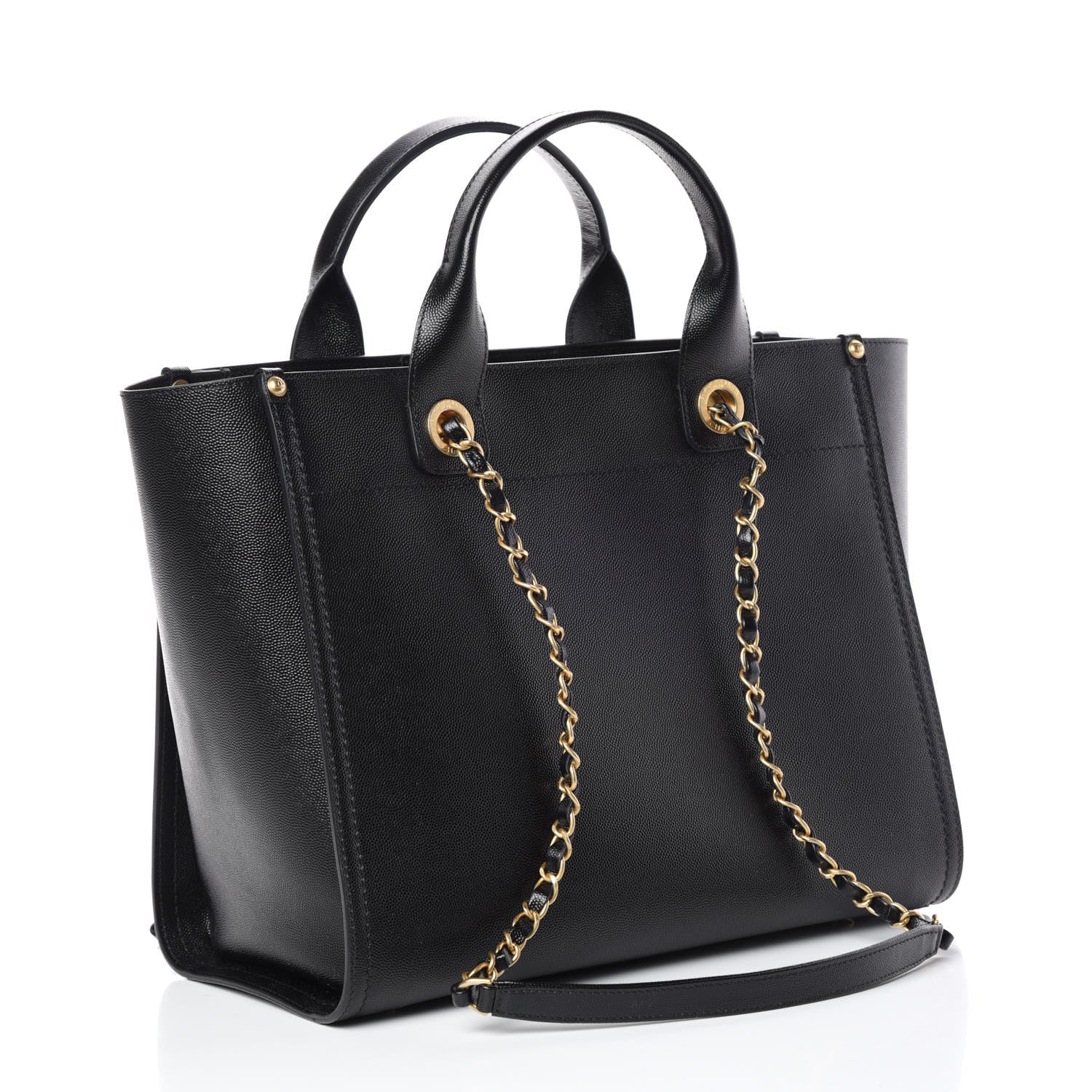Chanel Caviar Small Studded Deauville Tote Black 3 of 9