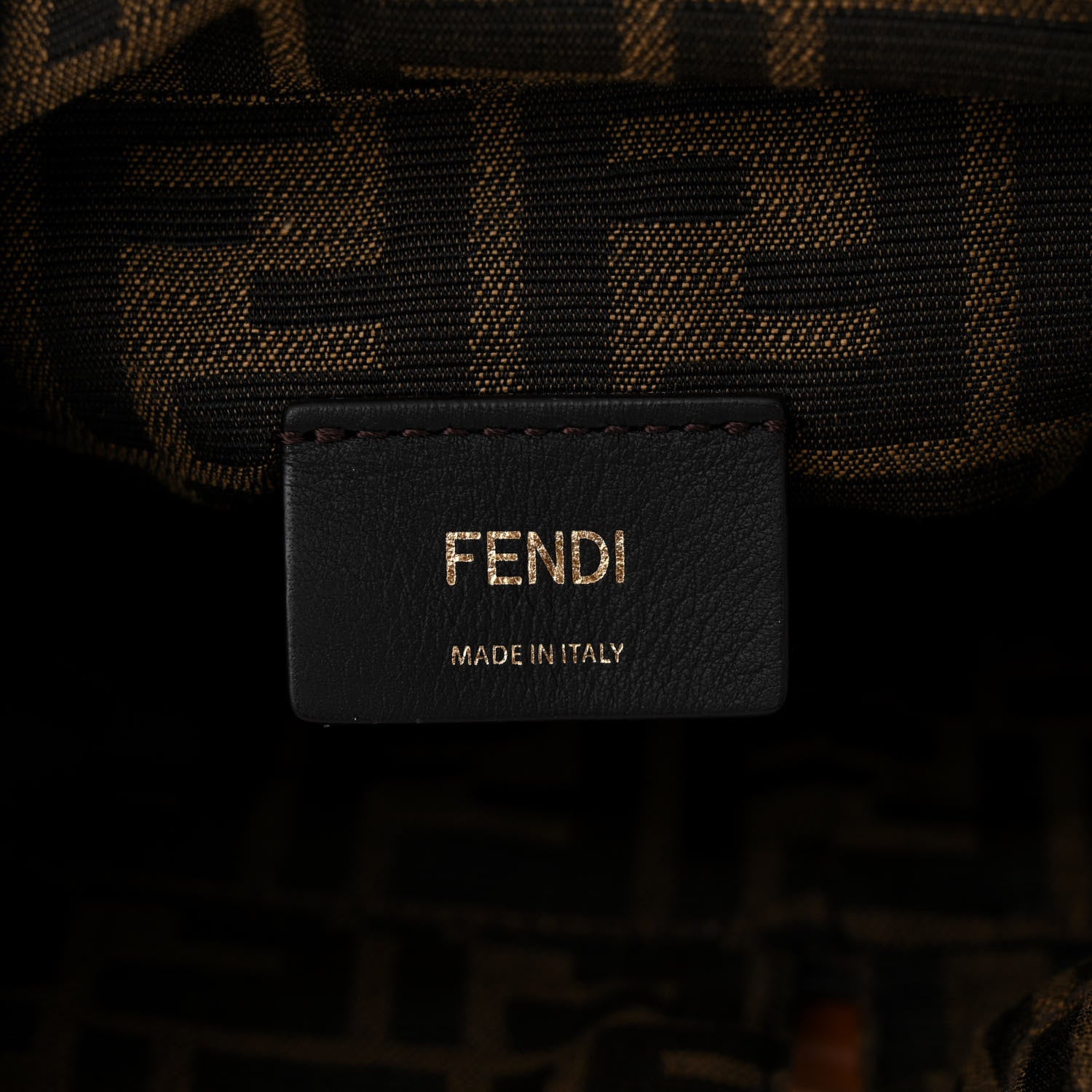 Fendi Nylon Vitello King Logo Step Out Bucket Bag Brandy 6 of 11
