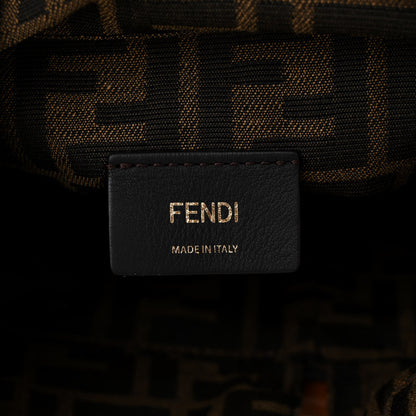 Fendi Nylon Vitello King Logo Step Out Bucket Bag Brandy 6 of 11