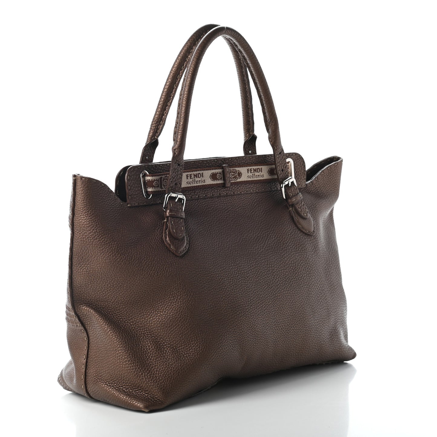 Calfskin Romano Selleria Large Villa Borghese Tote Bronze