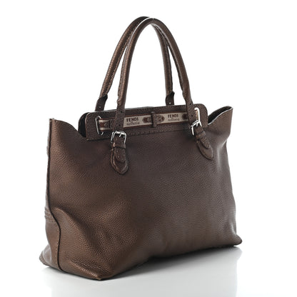 Fendi Calfskin Romano Selleria Large Villa Borghese Tote Bronze 3 of 9
