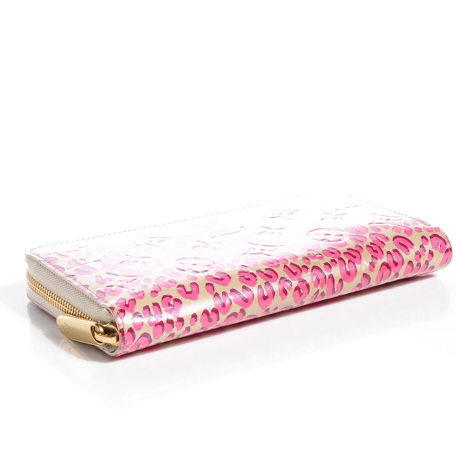Louis Vuitton Vernis Leopard Zippy Wallet Blanc Corail 4 of 8