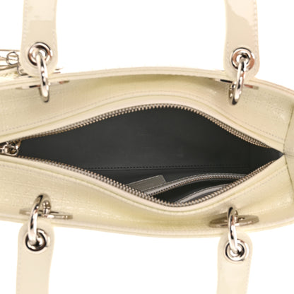 Christian Dior Patent Micro-Cannage Medium Lady Dior White 5 of 12