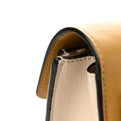 Burberry Derby Calfskin Bi-Color Small Macken Crossbody Bag Limestone Cornflower Yellow 16 of 16