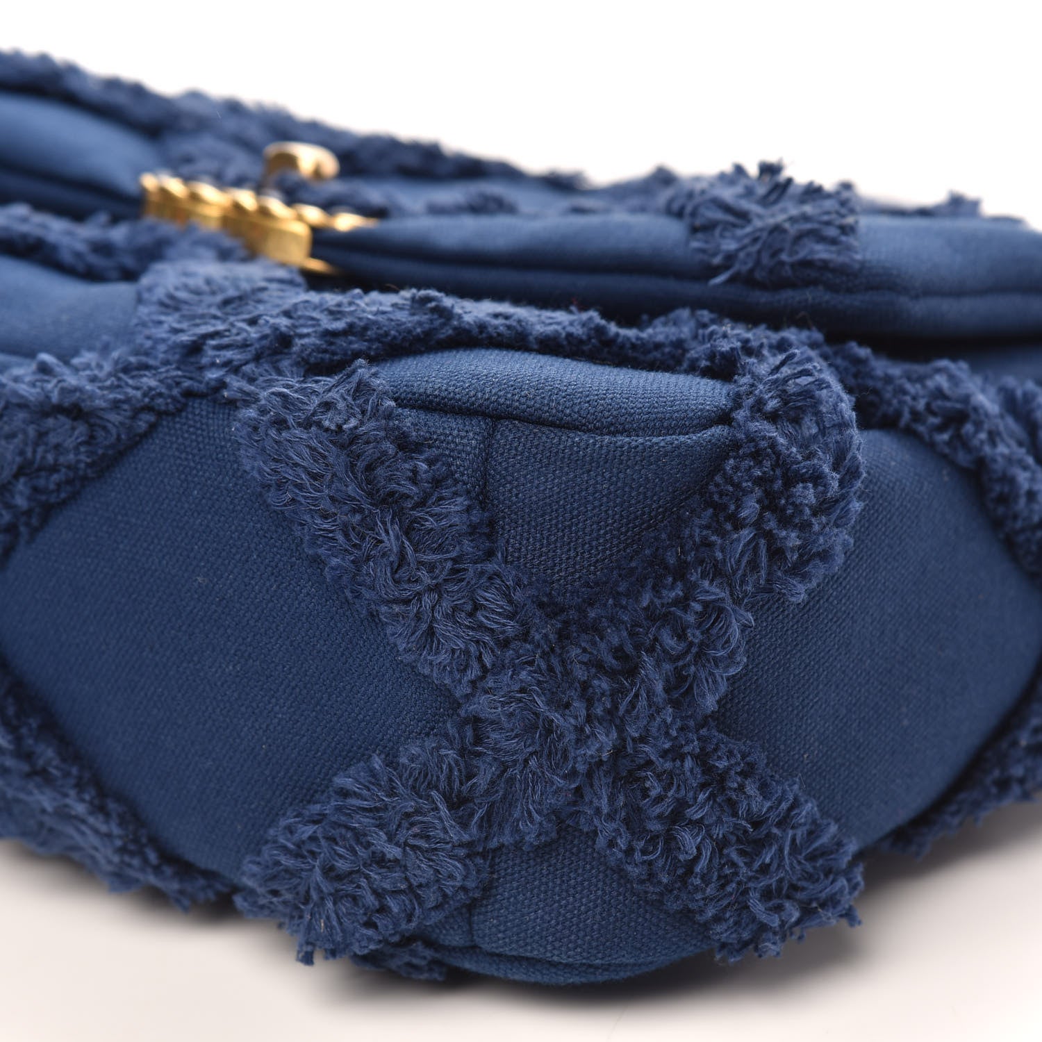 Chanel Cotton Canvas Quilted Medium Chanel 19 Flap Navy Blue 9 of 9