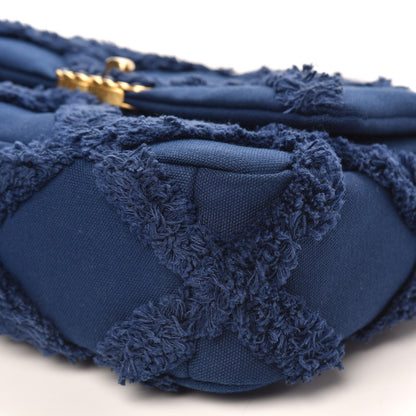 Chanel Cotton Canvas Quilted Medium Chanel 19 Flap Navy Blue 9 of 9