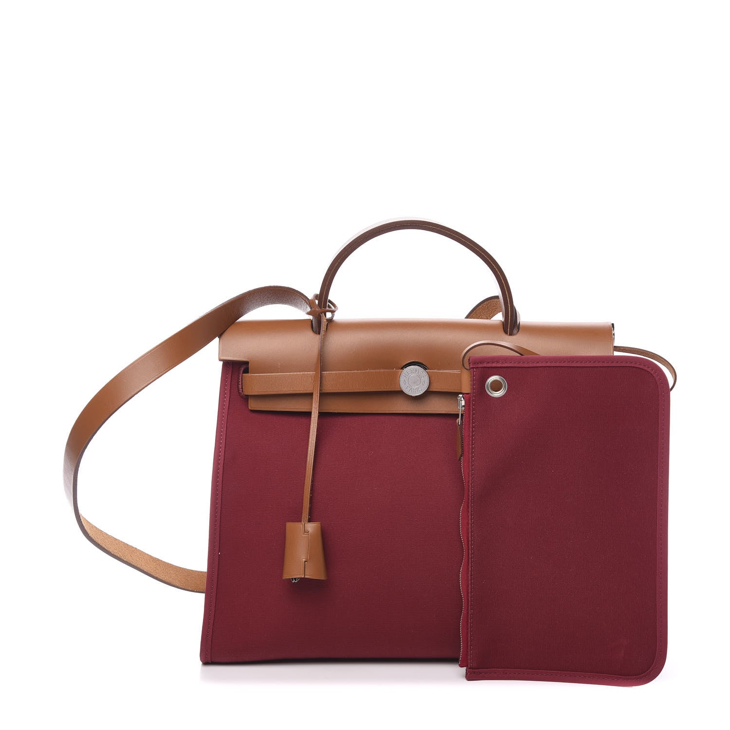 Hermes Vache Hunter Toile Herbag Zip 31 PM Rubis 1 of 11