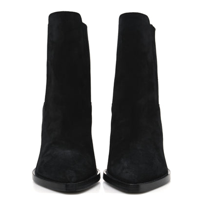 Saint Laurent Suede Theo 95 Ela Boots 38 Black 3 of 11