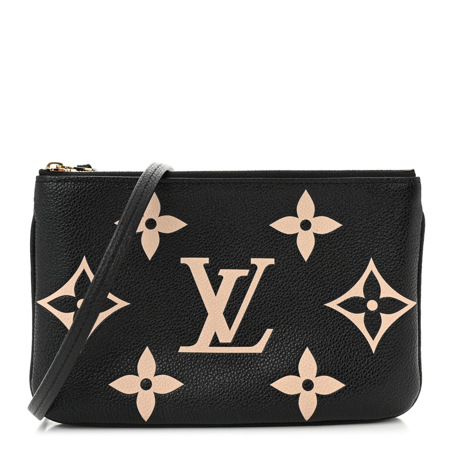 Empreinte Monogram Giant Double Zip Pochette Black Cream