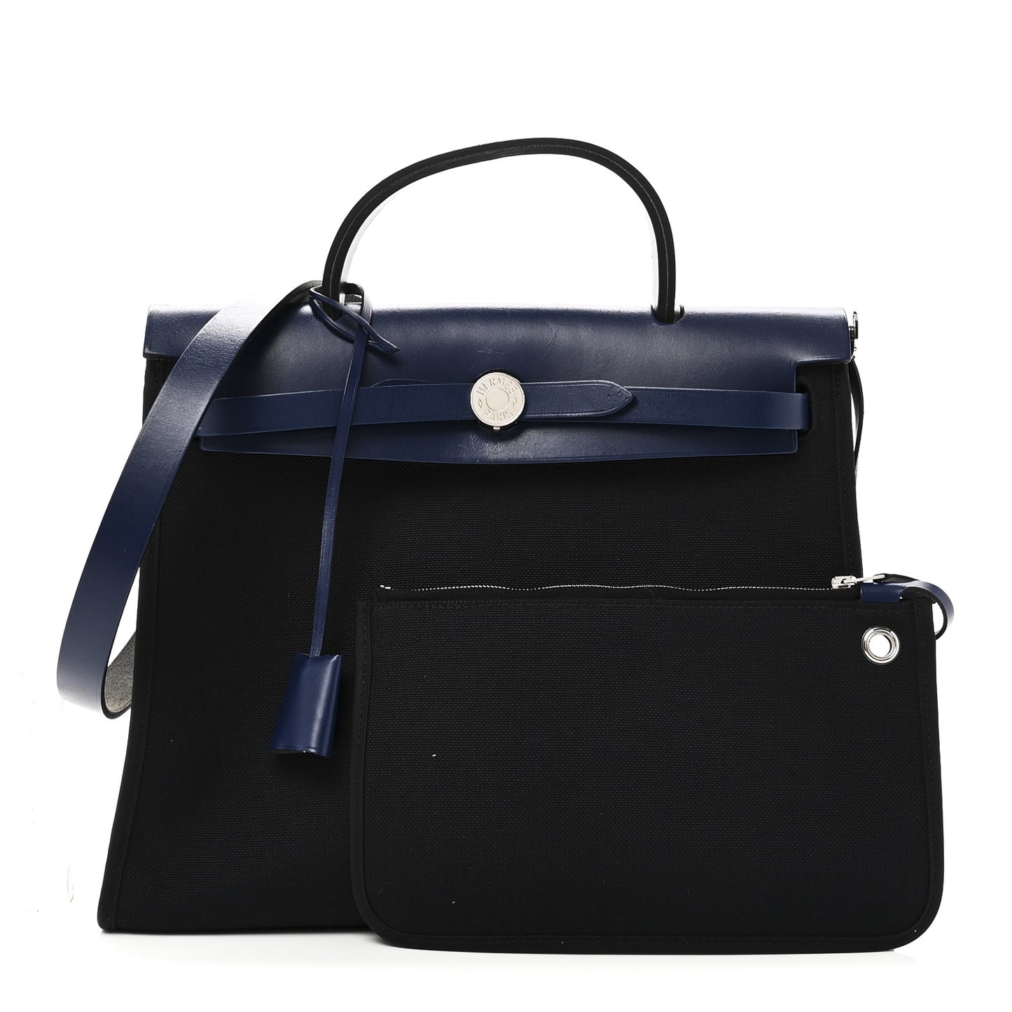 Military Toile Vache Hunter Herbag Zip 31 PM Black Bleu Saphir