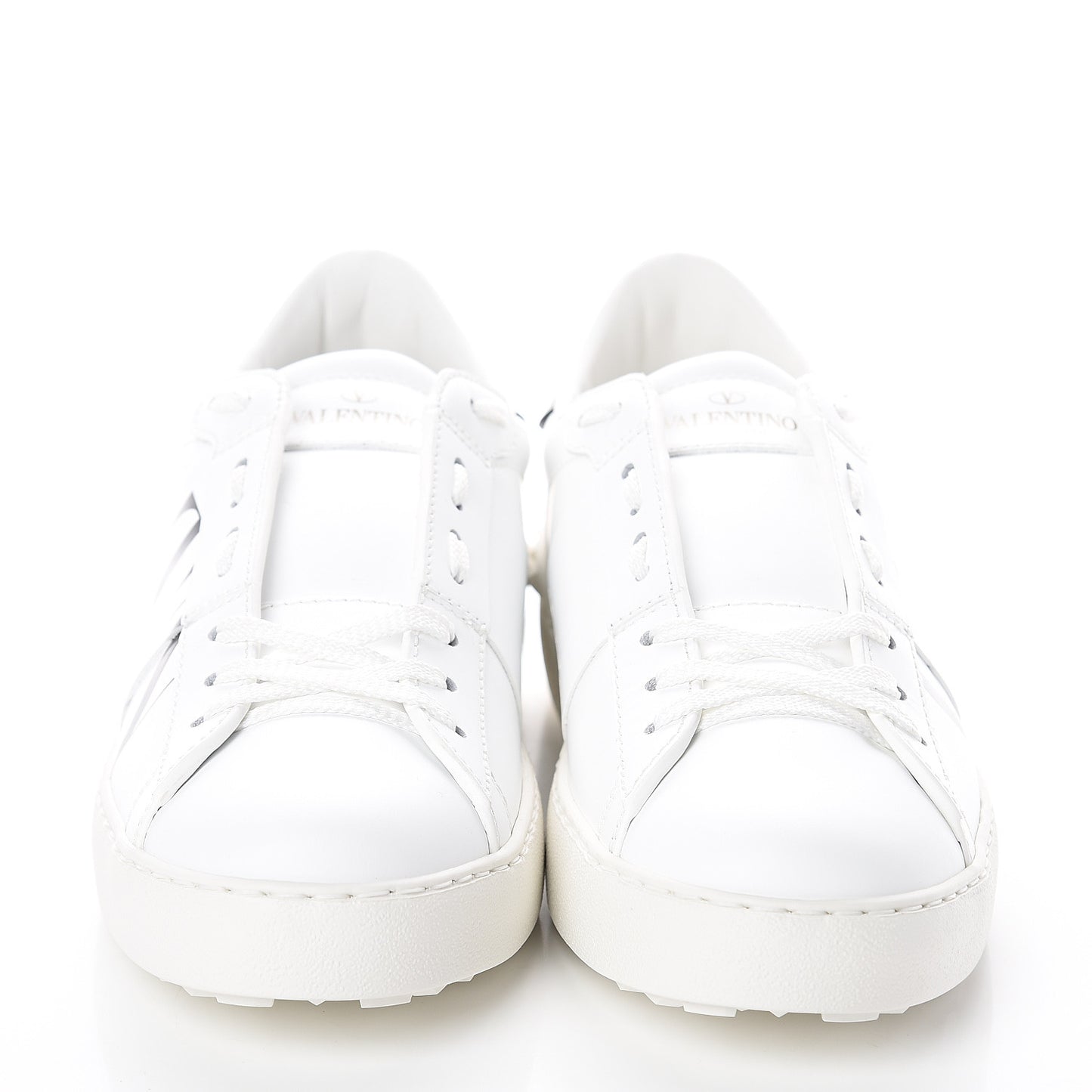 Calfskin VLTN Rockstud Open Sneakers 38 White