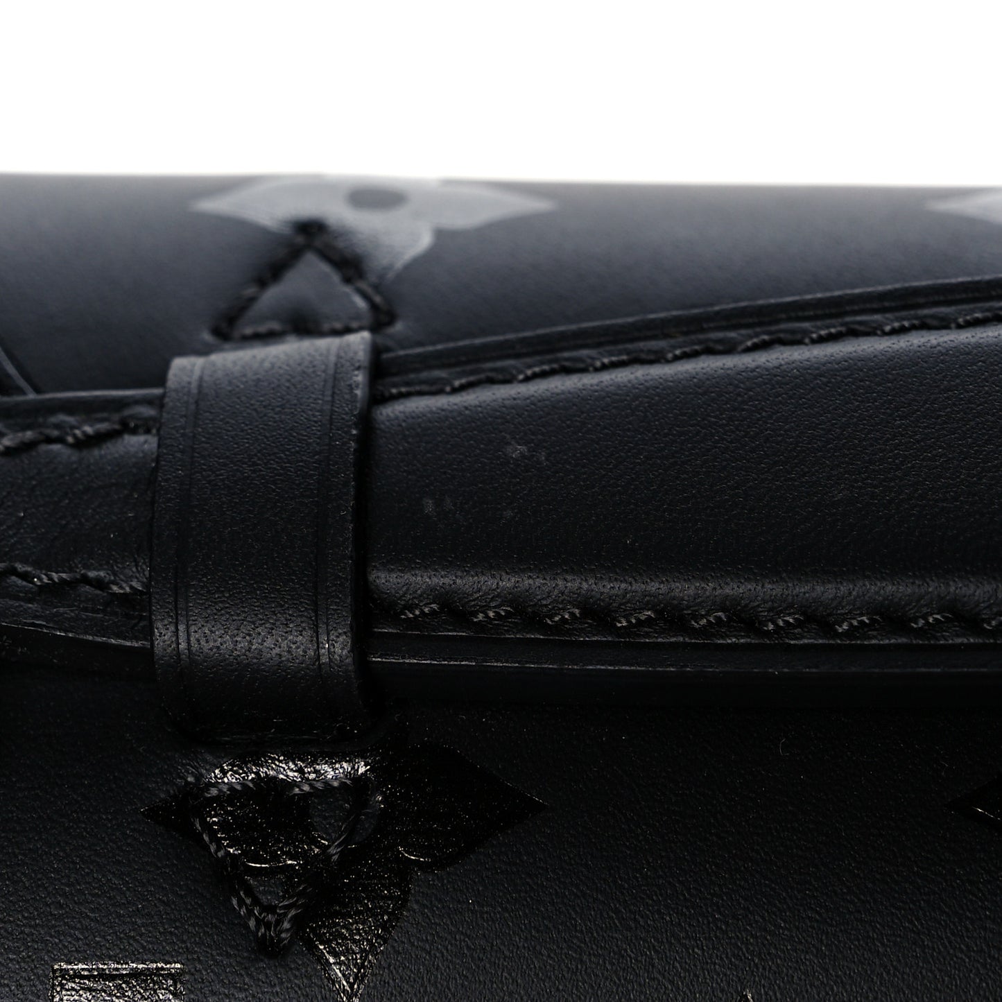 Monogram Cuir Plume Ecume Very Chain Bag Black