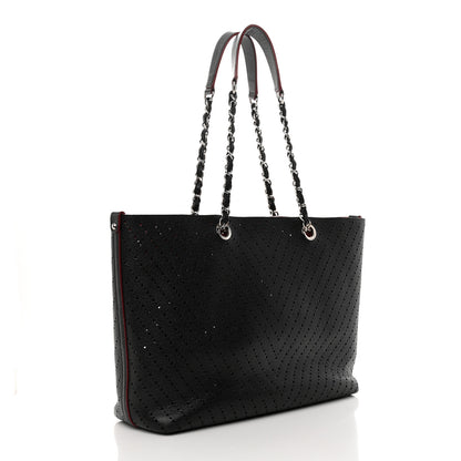Chanel Perforated Grained Calfskin Large Shopping Tote Black 3 of 17