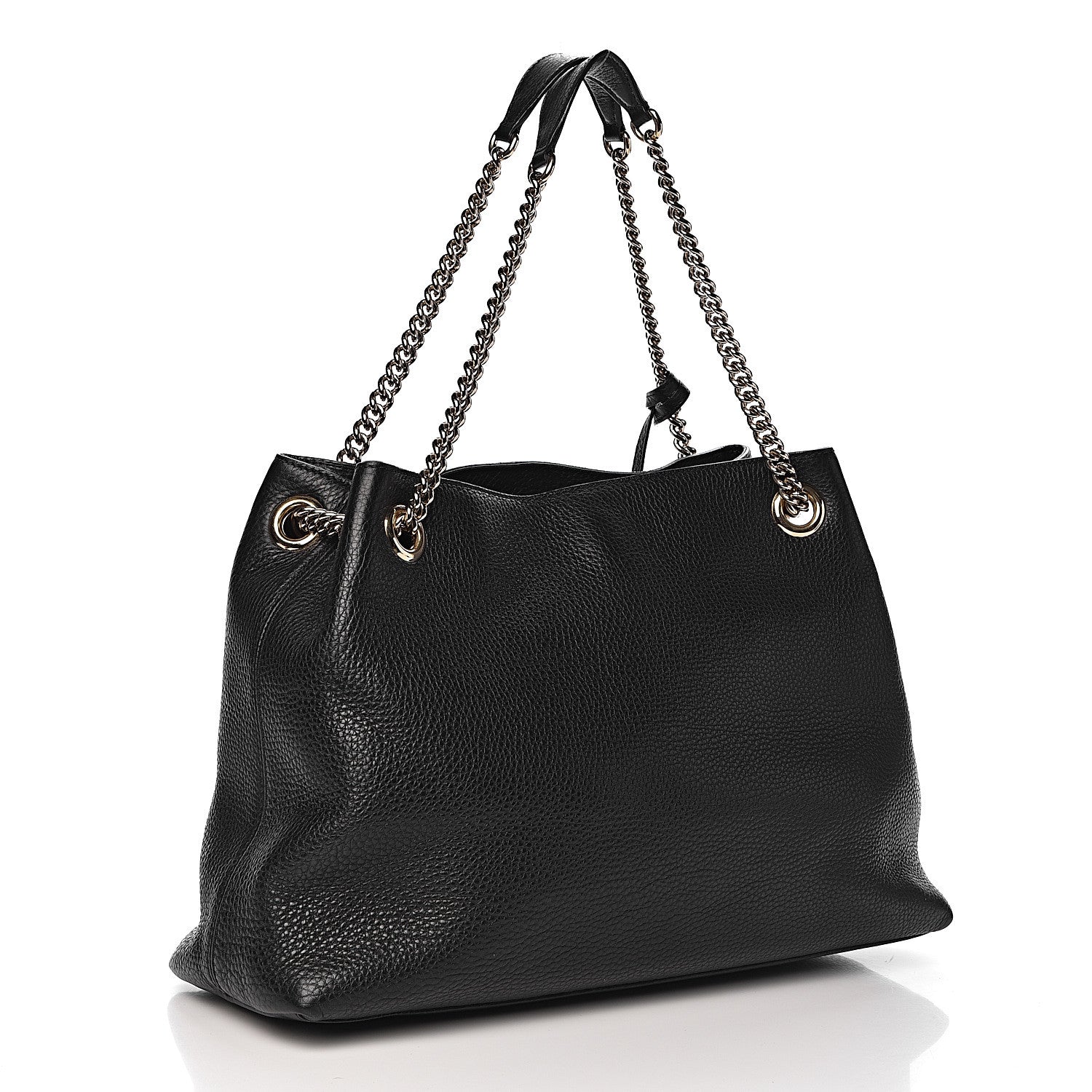 Gucci Pebbled Calfskin Medium Soho Chain Shoulder Bag Black 3 of 10