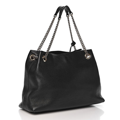 Gucci Pebbled Calfskin Medium Soho Chain Shoulder Bag Black 3 of 10