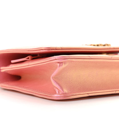 Chanel Iridescent Calfskin Quilted Chanel 19 Wallet On Chain WOC Pink 8 of 12
