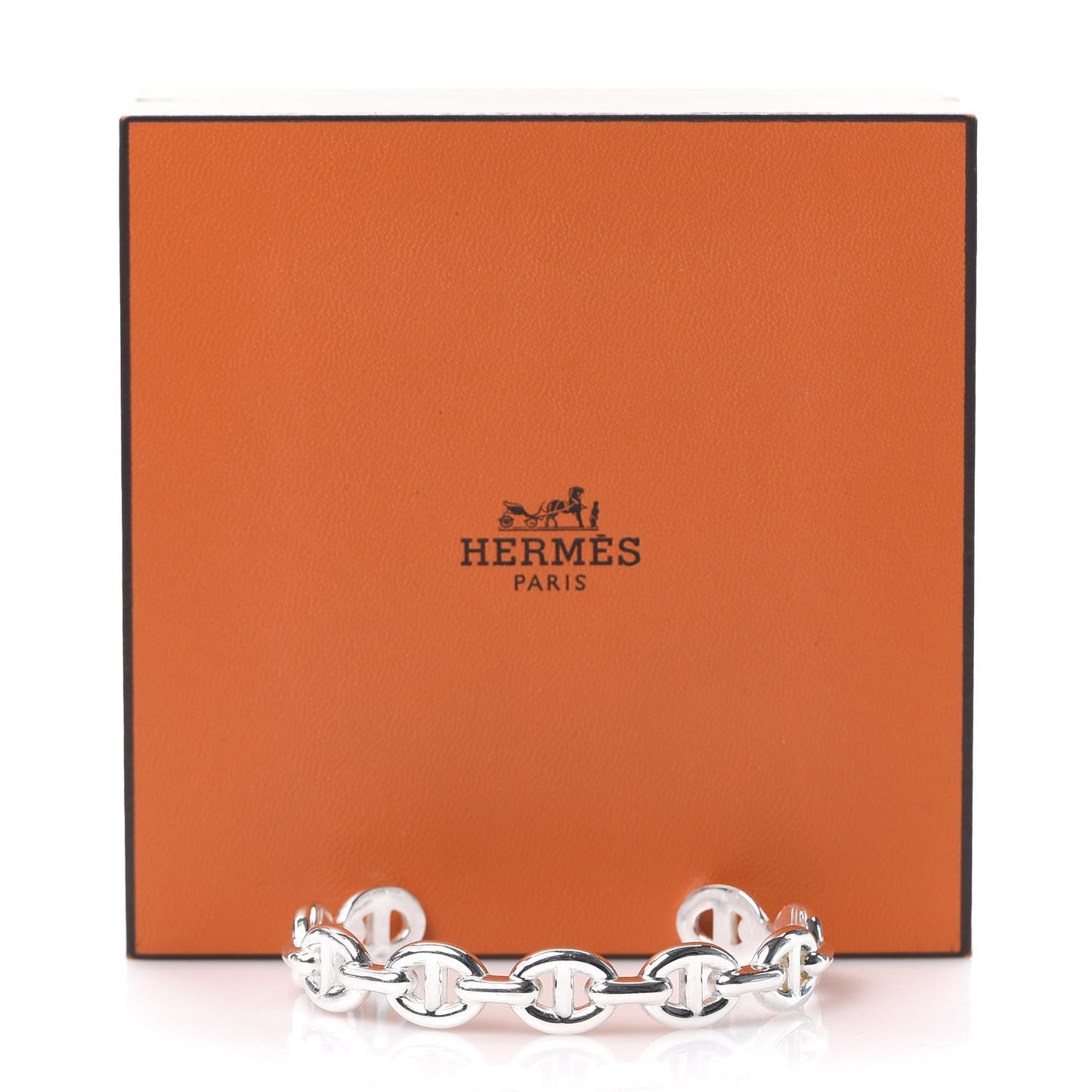 Sterling Silver MM Chaine d'Ancre Enchainee Cuff Bracelet ST