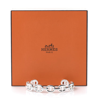 Hermes Sterling Silver MM Chaine d'Ancre Enchainee Cuff Bracelet ST 3 of 7