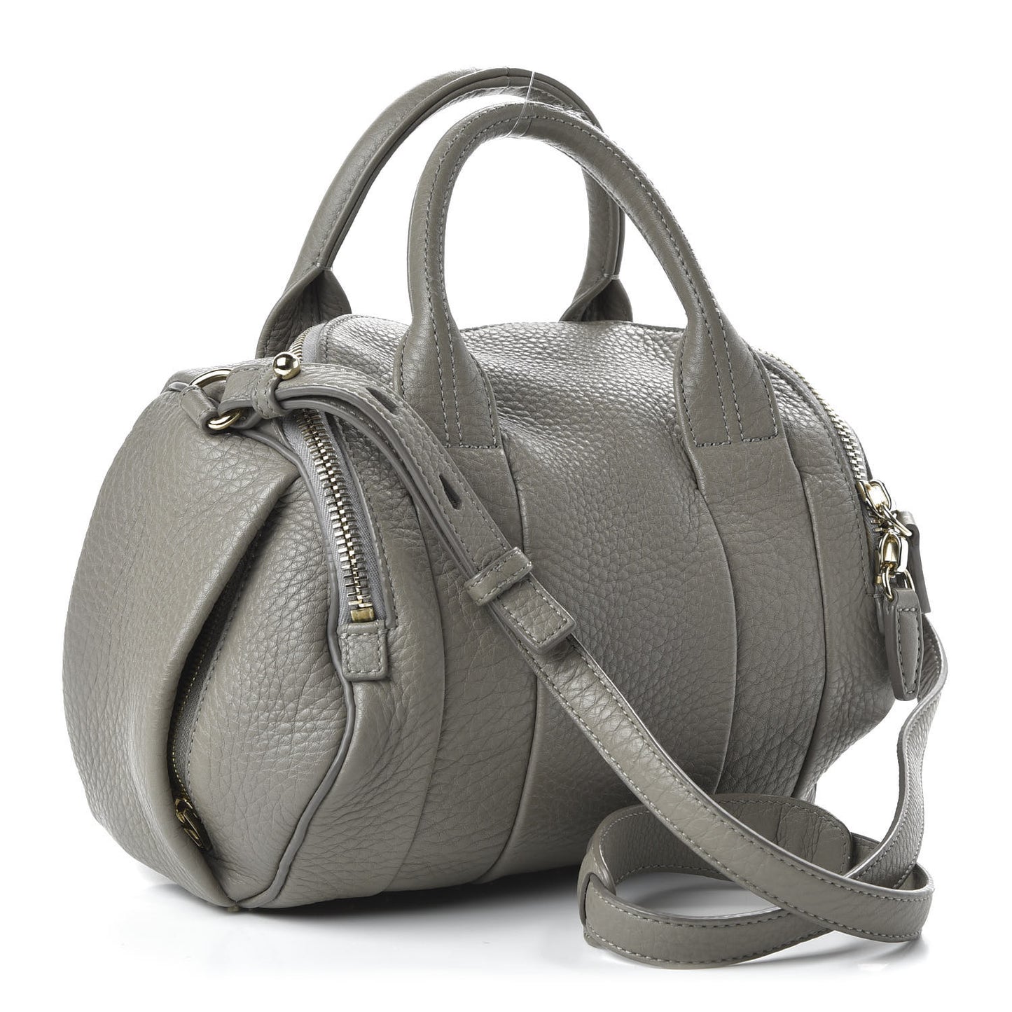 Pebbled Lambskin Rockie Gray Pale Gold Hardware