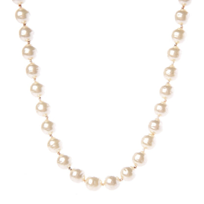 Chanel Ruthenium Pearl Beaded Short Necklace White Turquoise 1 of 8