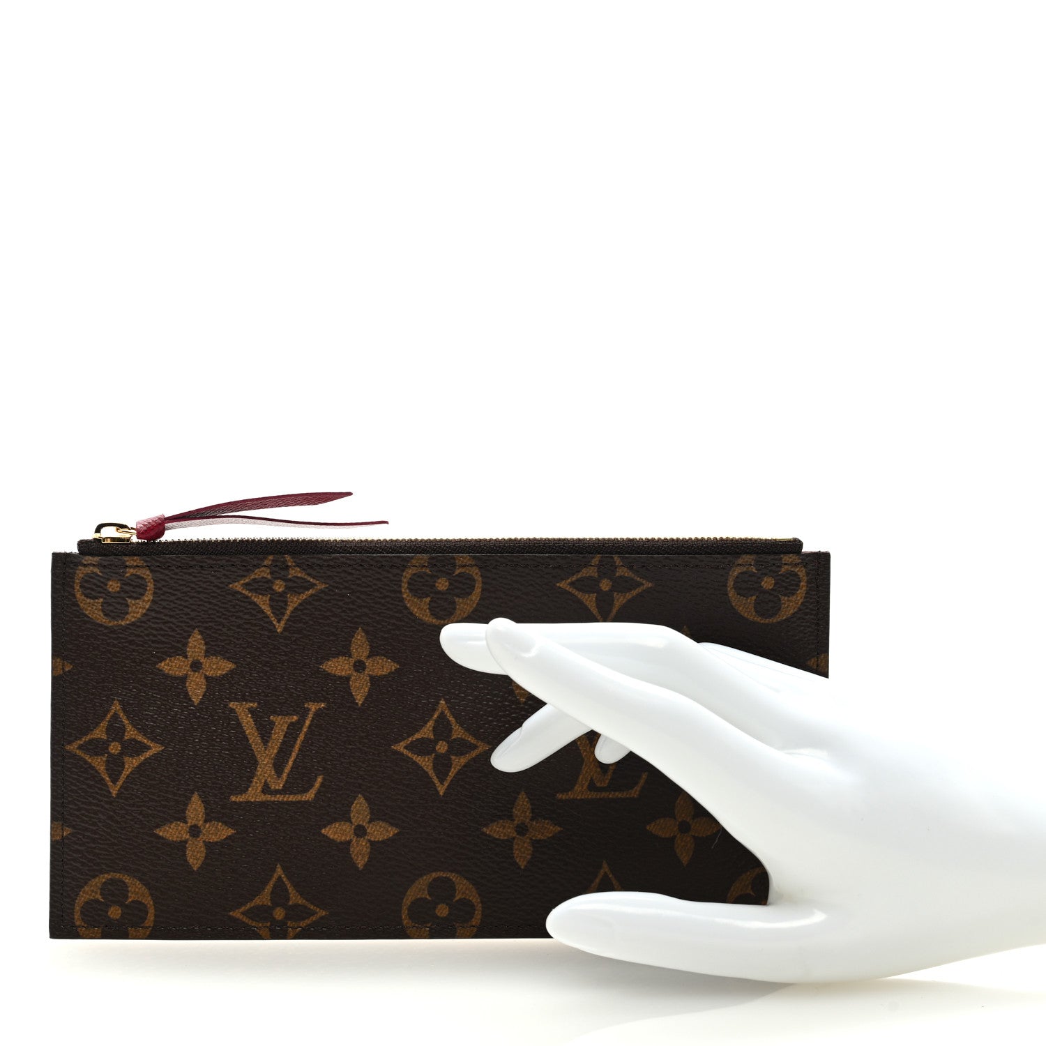 Louis Vuitton Monogram Felicie Chain Wallet Zippered Insert Fuchsia 2 of 6