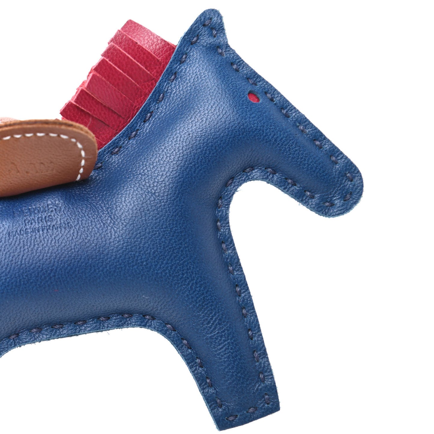 Milo Lambskin Grigri Rodeo Horse Bag Charm PM Bleu de Malte Rubis Fauve