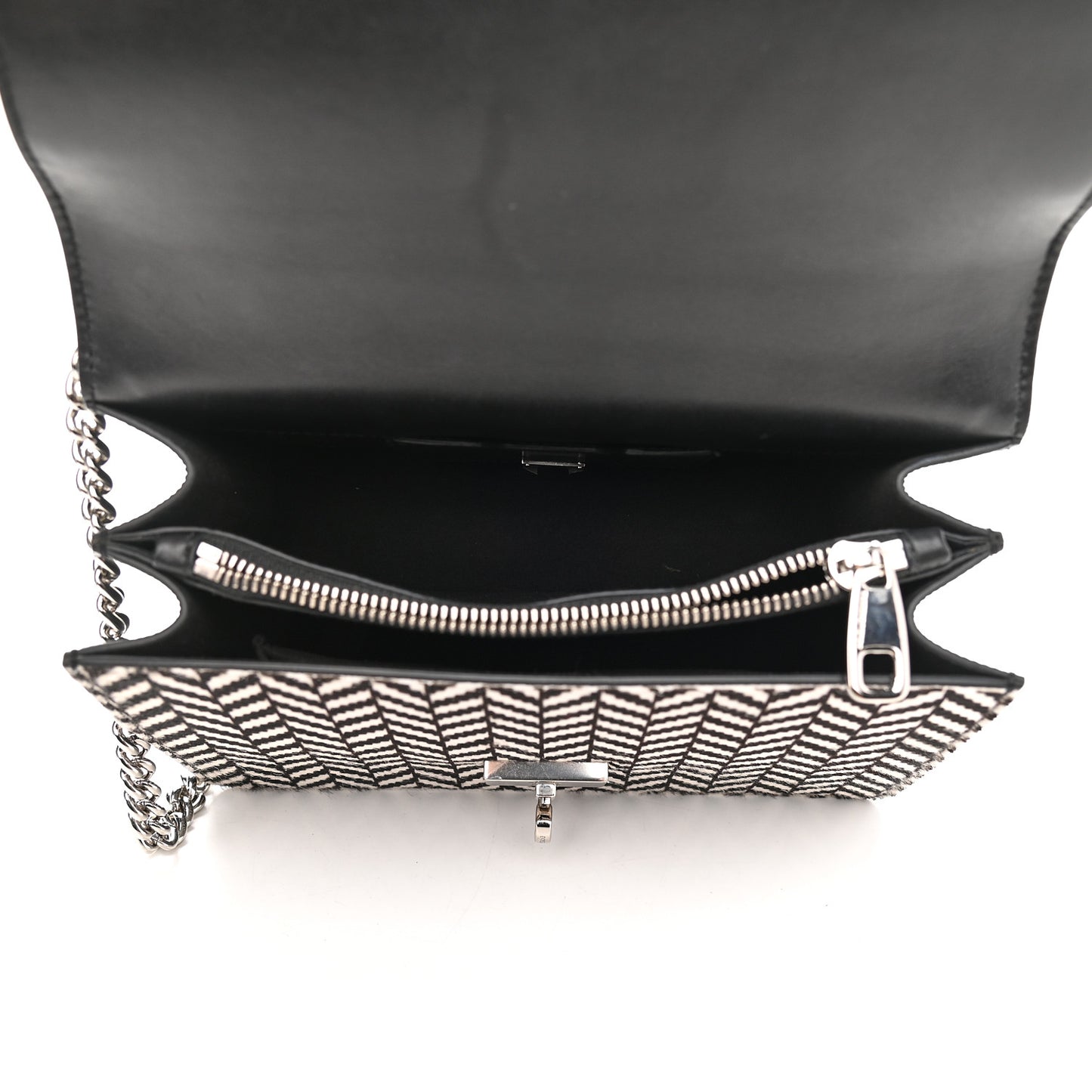 Chevron Rosalia Shoulder Bag Black White