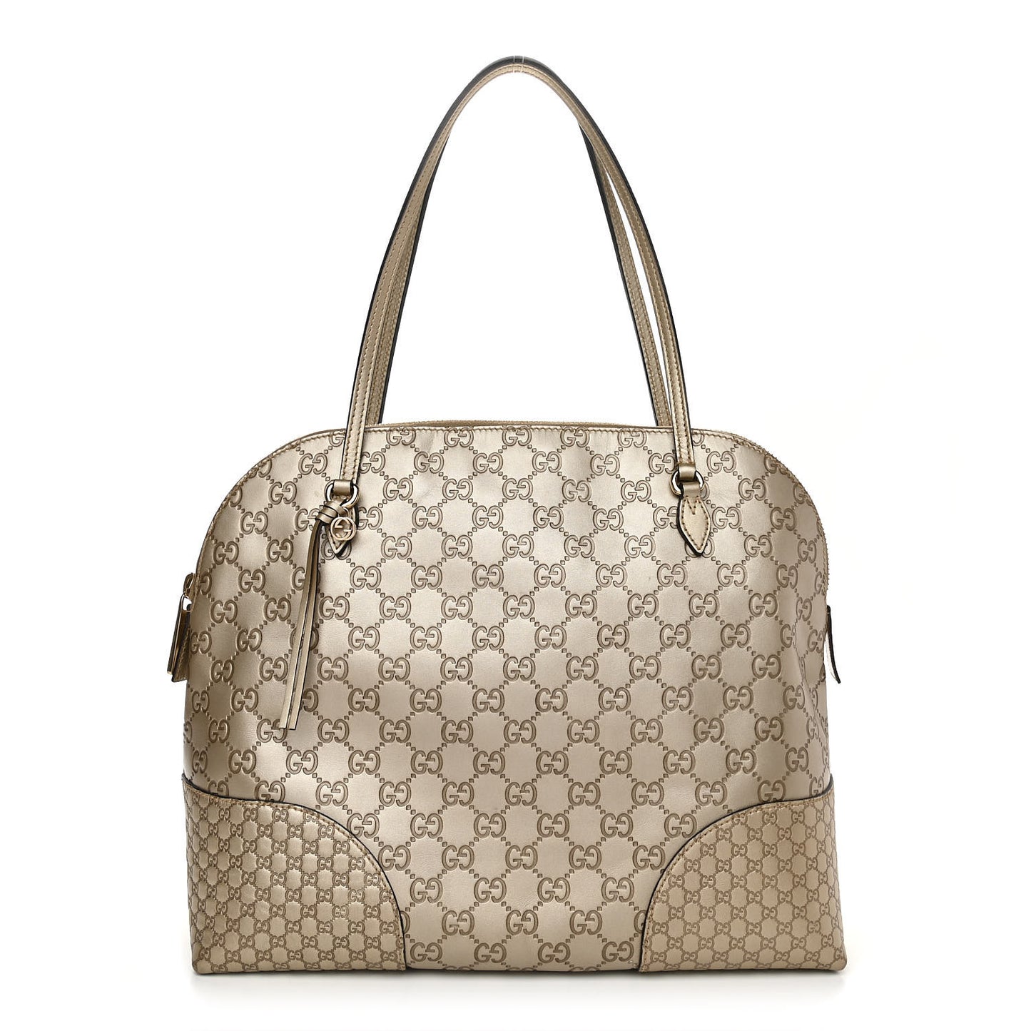 Metallic Guccissima Medium Bree Shoulder Bag Golden Beige