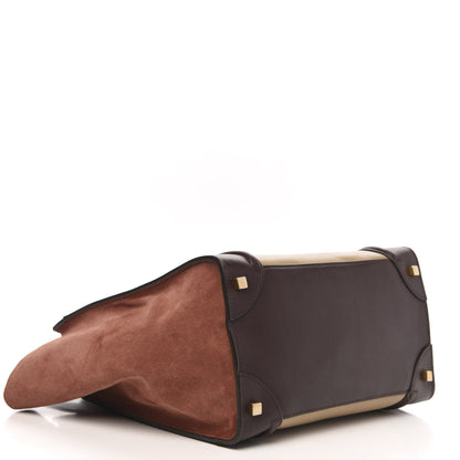 Celine Satin Calfskin Suede Mini Tri-Color Luggage Beige 3 of 18