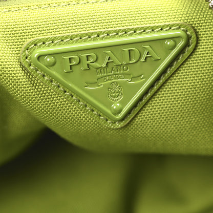 Prada Canapa Logo Embossed Large Triangle Shoulder Bag Felce 6 of 10