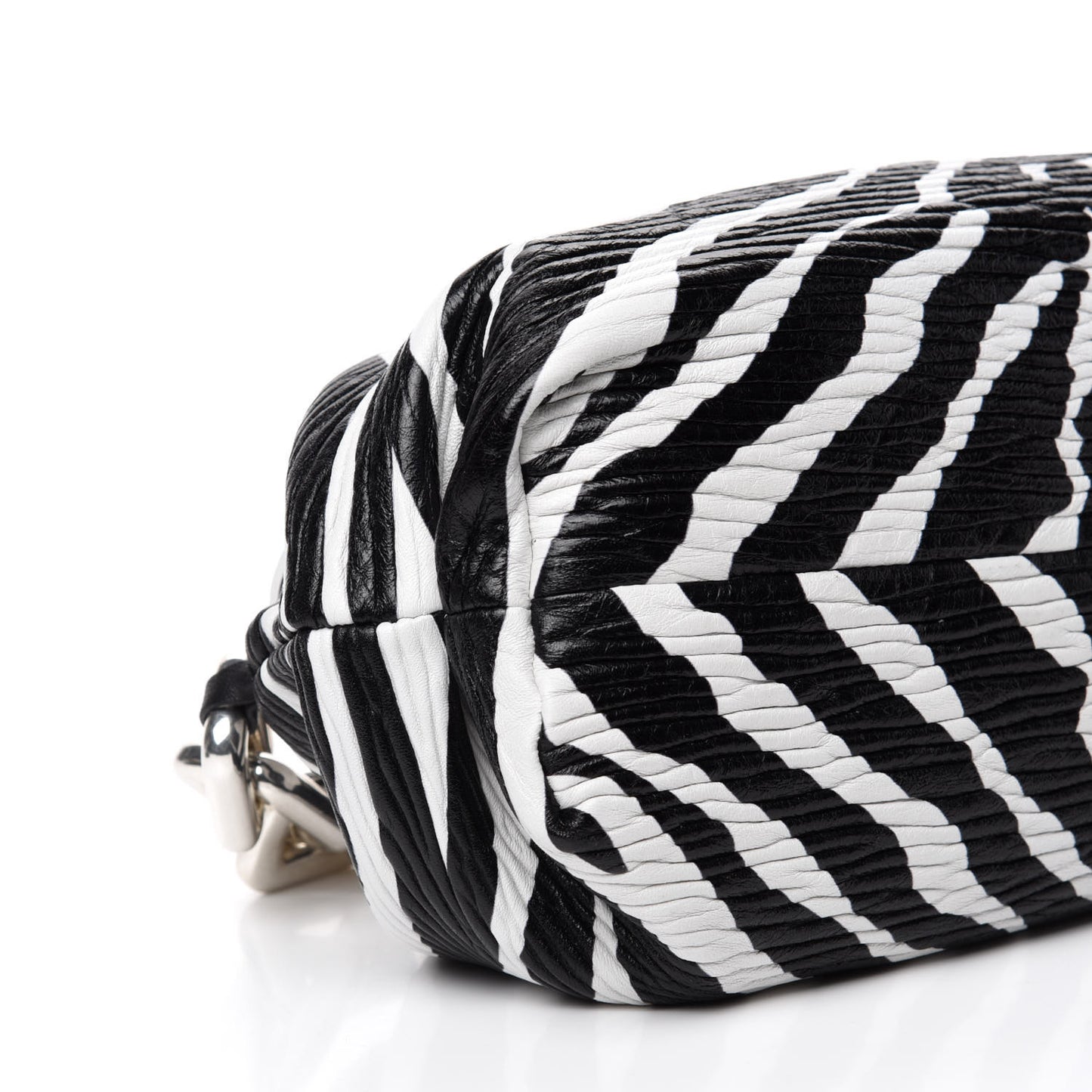 Nappa Zebra Print The Pouch Chain White Black