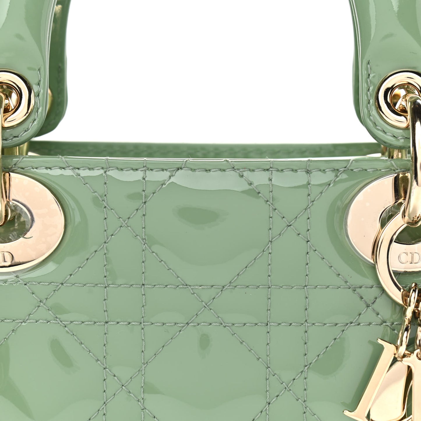 Patent Cannage Mini Lady Dior Mint Green