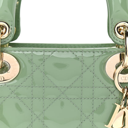 Christian Dior Patent Cannage Mini Lady Dior Mint Green 7 of 9