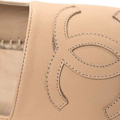 Chanel Lambskin CC Espadrilles 39 Beige Black 11 of 12