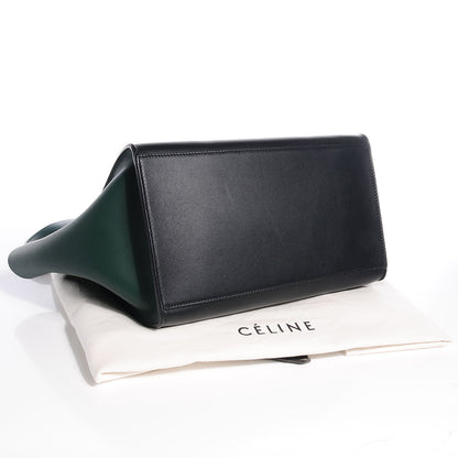 Celine Smooth Calfskin Small Bi-Color Trapeze Bottle Green Black 4 of 12