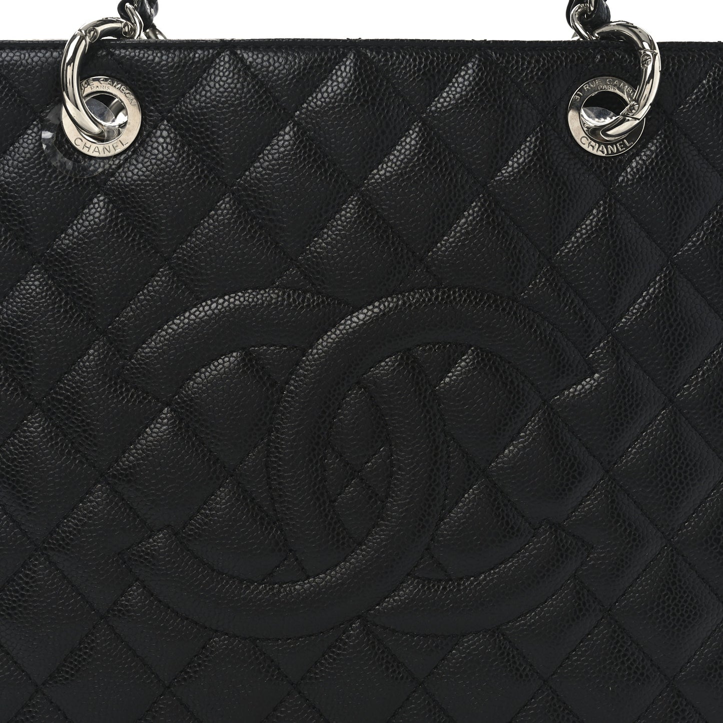Caviar Quilted Grand Shopping Tote GST Black