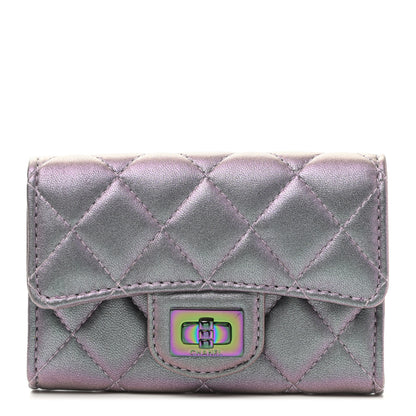 Chanel Iridescent Lambskin Quilted Reissue Flap Card Holder Light Purple 1 of 8