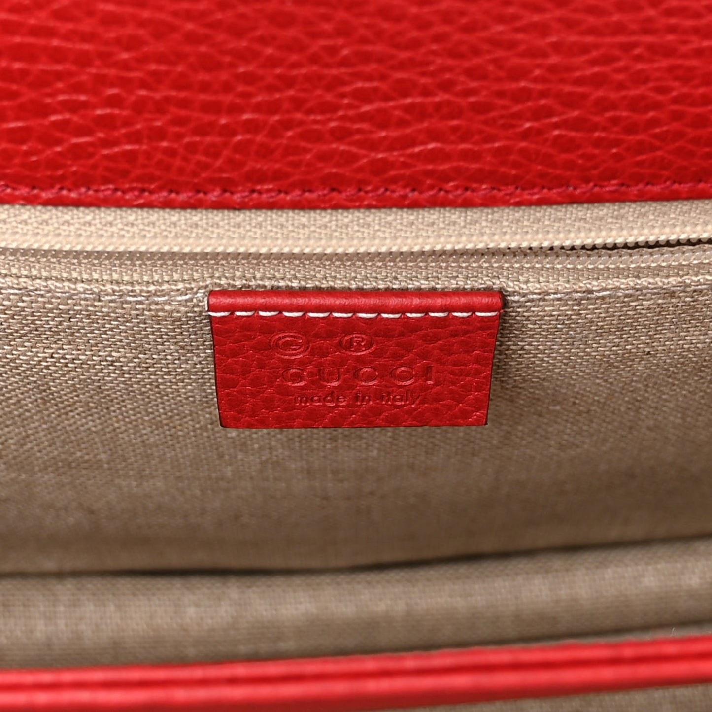 Dollar Calfskin Interlocking G Shoulder Bag Red
