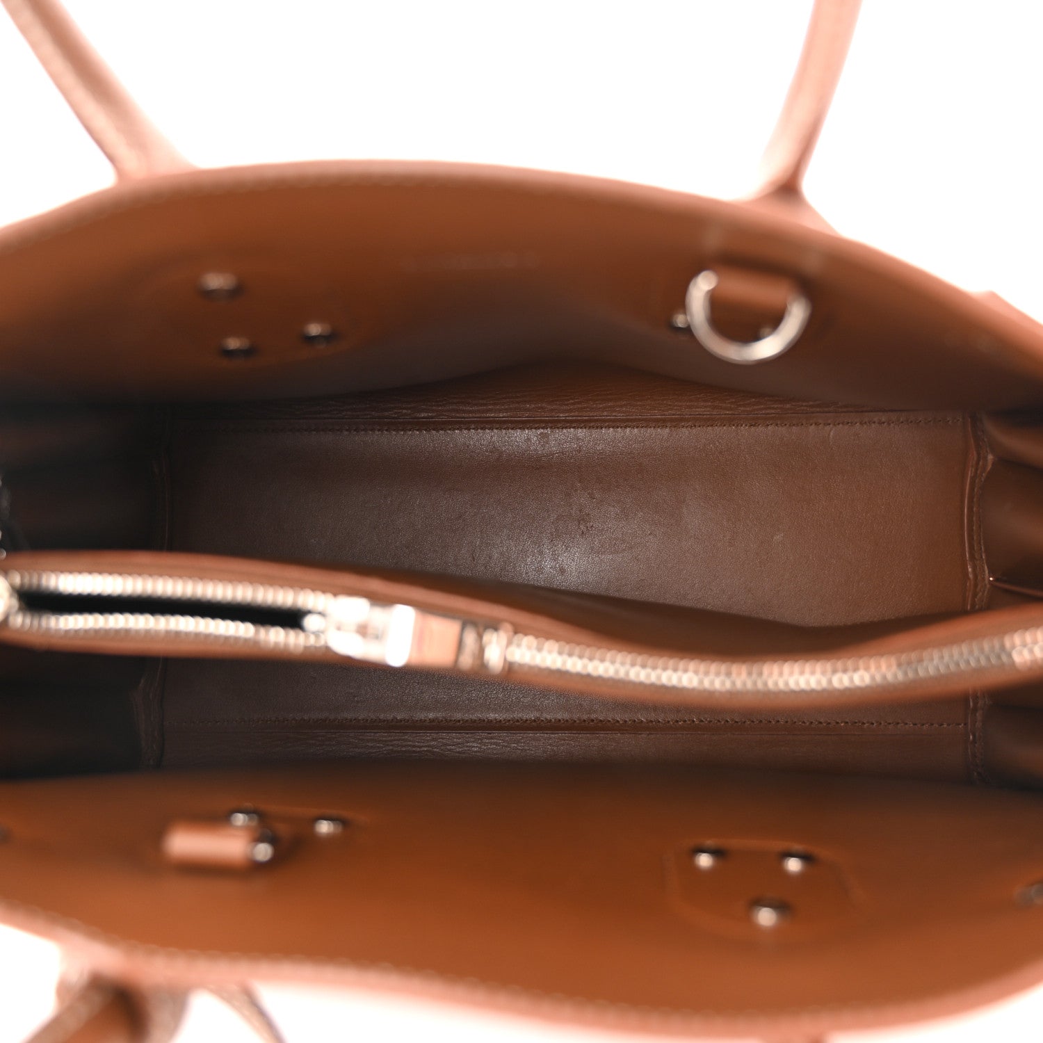 Saint Laurent Grained Calfskin Topstitch Small Sac De Jour Cognac 5 of 11