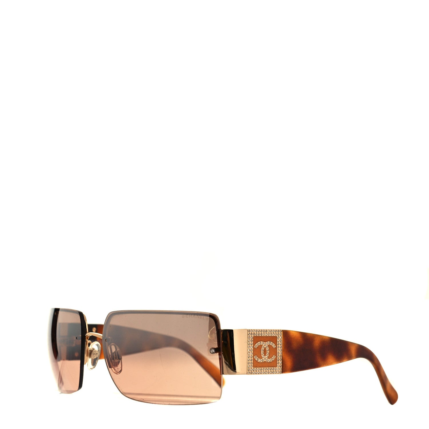 Chanel Tortoise Crystal CC Logo Sunglasses 4095-B 1 of 7