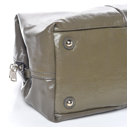 Saint Laurent Patent Calfskin Easy Sac Green 5 of 9